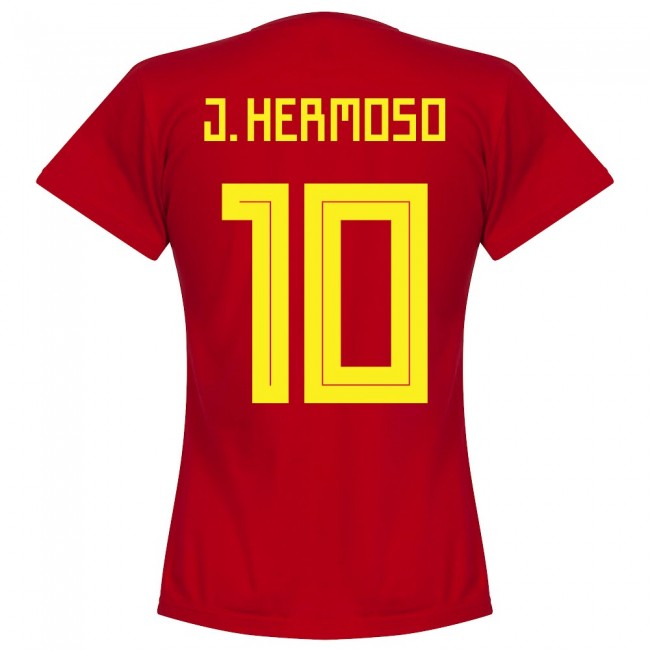 Spain Team Womens J.Hermoso 10 T-shirt - Red