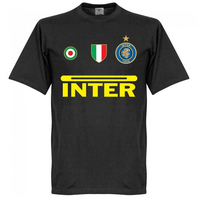 Inter Ronaldo 9 Team T-Shirt - Black (Racing Style BackPrint)