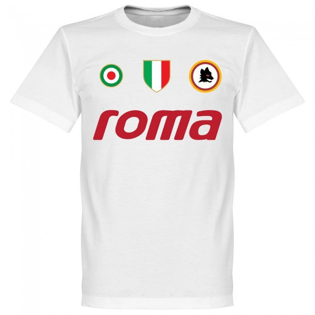 Roma Vintage Totti 10 Team T-Shirt - White