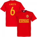Spain A. Iniesta Team T-Shirt - Red