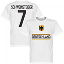 Germany Schweinsteiger 7 Team T-Shirt - White - Terrace Gear