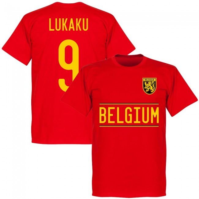 Belgium Lukaku 9 2020 Team T-Shirt - Red