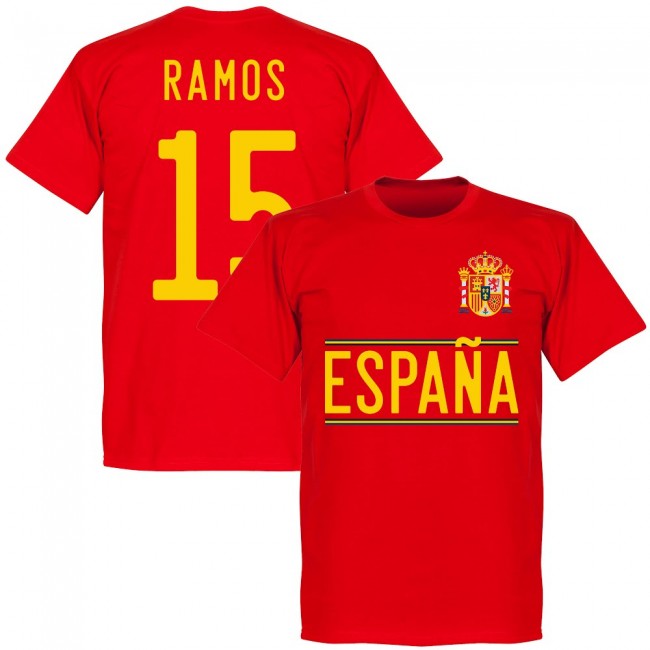 Spain Ramos 15 2020 Team T-Shirt - Red