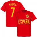 Spain Morata 7 2020 Team T-Shirt - Red
