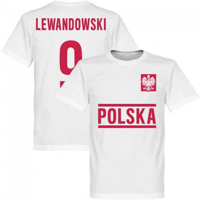 Poland Lewandowski 9 Team KIDS T-Shirt - White