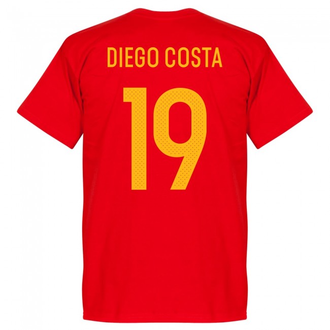 Spain Team Diego Costa Team T-Shirt - Red