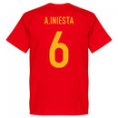 Spain A. Iniesta Team T-Shirt - Red