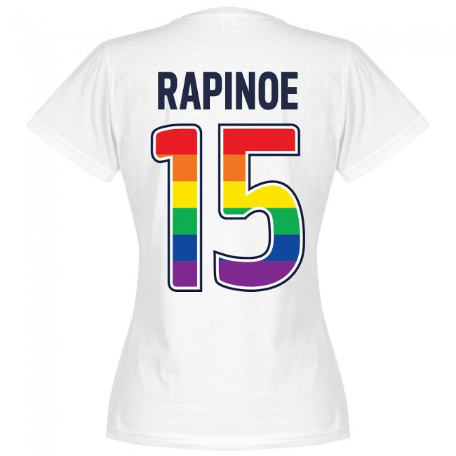 USA Rapinoe 15 Team Pride Womens T-Shirt - White