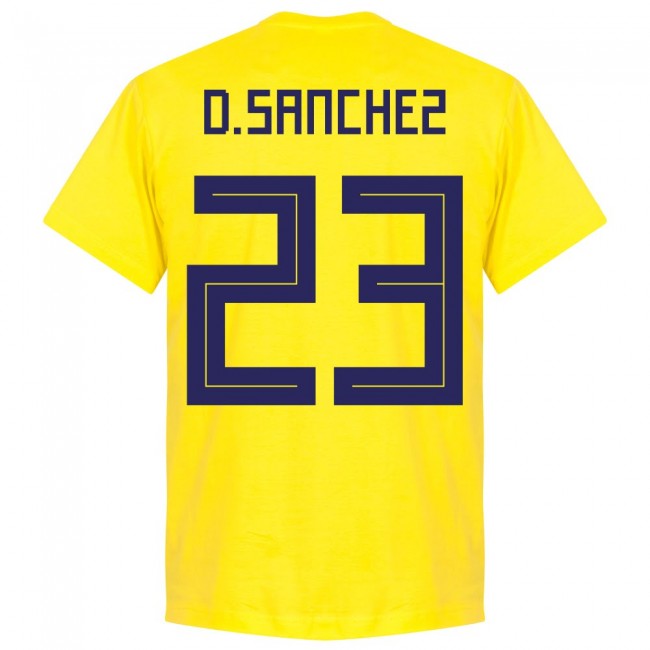 Colombia D. Sanchez 23 Team T-Shirt - Yellow