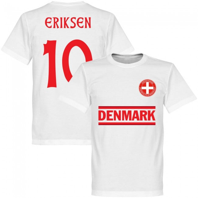 Denmark Eriksen 10 Team T-Shirt - White