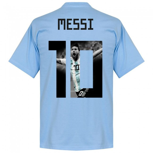 Argentina Messi 10 Gallery Team T-Shirt - Sky