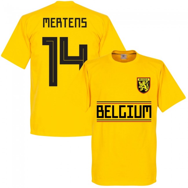 Belgium Mertens 14 Team T-Shirt - Yellow