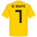 Belgium De Bruyne 7 Team T-Shirt - Yellow