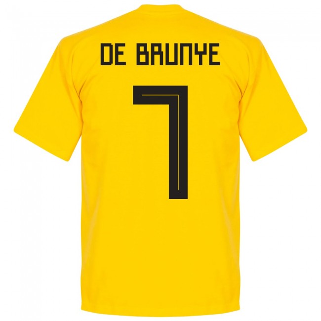 Belgium De Bruyne 7 Team T-Shirt - Yellow