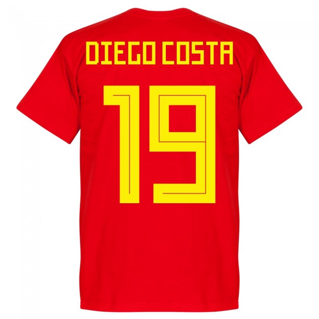 Spain Diego Costa 19 Team T-Shirt - Red