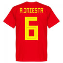 Spain A. Iniesta 6 Team T-Shirt - Red