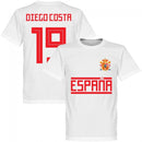Spain Diego Costa 19 Team T-Shirt - White