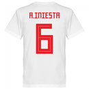 Spain Iniesta 6 Team T-Shirt - White