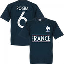 France Pogba 6 Team T-Shirt - Navy