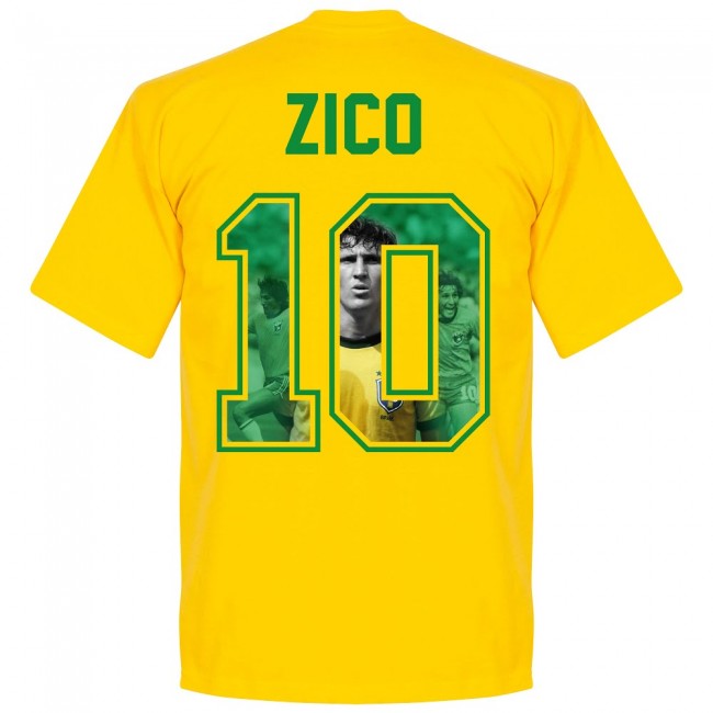 Brazil Zico 10 Gallery Team T-Shirt - Yellow