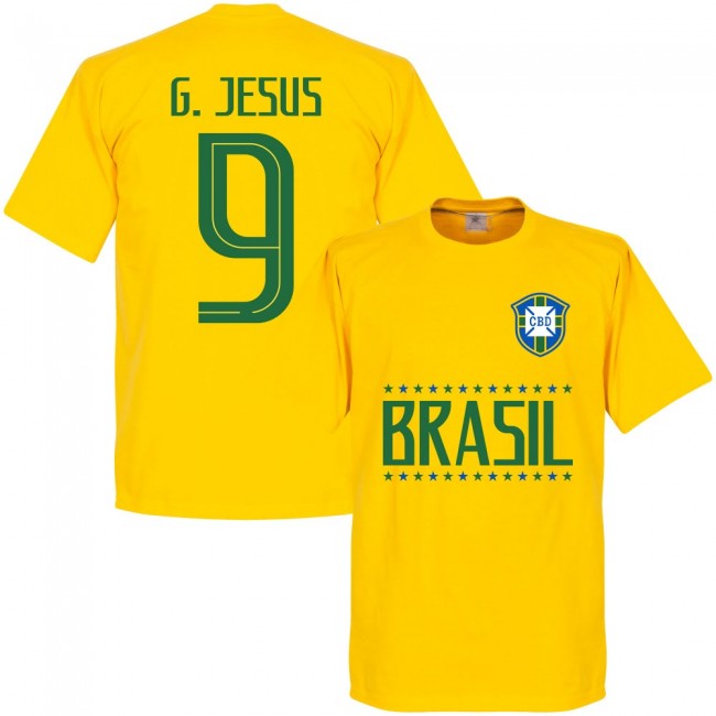 Brasil G. Jesus 9 Team T-Shirt - Yellow
