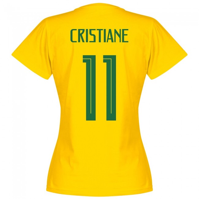 Brasil Team Womens Cristiane 11 T-shirt - Yellow