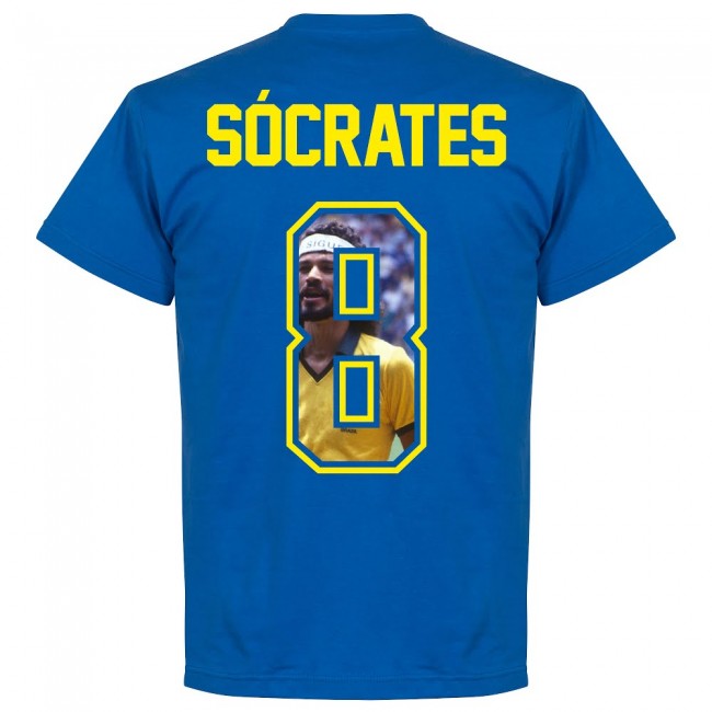 Brazil Socrates 8 Gallery Team T-Shirt - Royal
