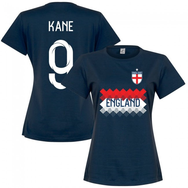England Kane 9 Team Womens T-Shirt - Navy