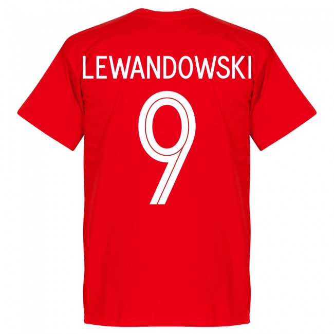 Poland Lewandowski 9 Team T-Shirt - Red