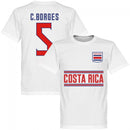 Costa Rica C. Borges 5 Team T-Shirt - White