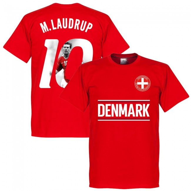 Denmark M. Laudrup 10 Gallery Team T-Shirt - Red