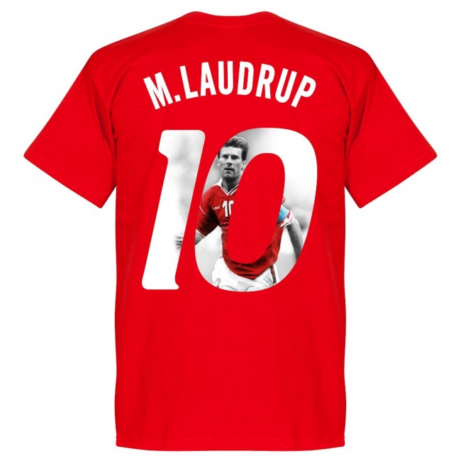 Denmark M. Laudrup 10 Gallery Team T-Shirt - Red
