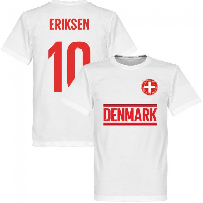 Denmark Eriksen 10 Team T-Shirt - White