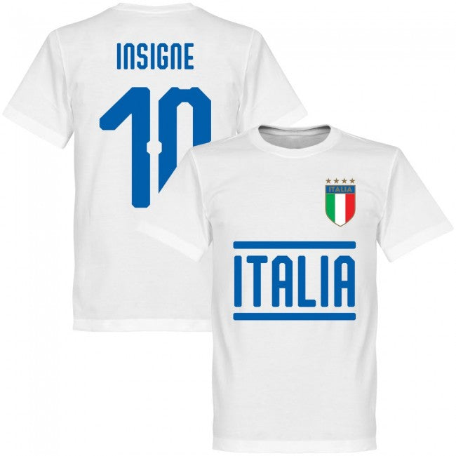Italy Insigne 10 Team T-Shirt - White