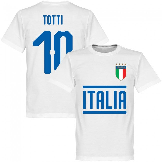 Italy Totti 10 Team T-Shirt - White