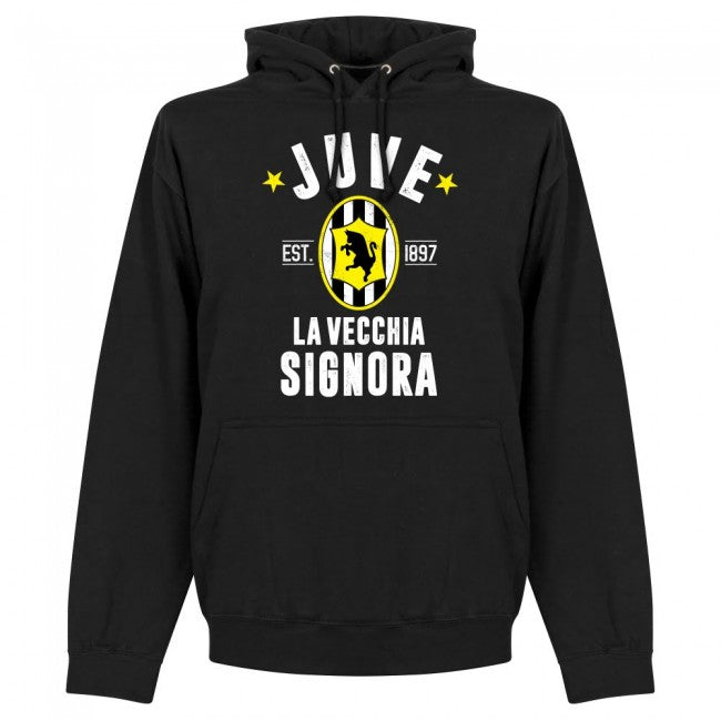 Juve Established Kids Hoodie - Black - Terrace Gear