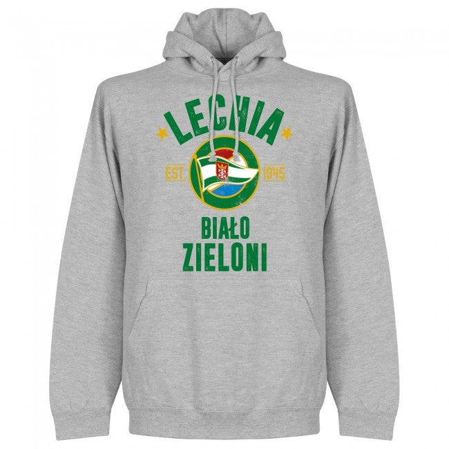 Lechia Gdansk Established Hoodie - Grey - Terrace Gear