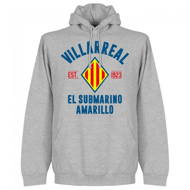 Villarreal Established Hoodie - Grey - Terrace Gear
