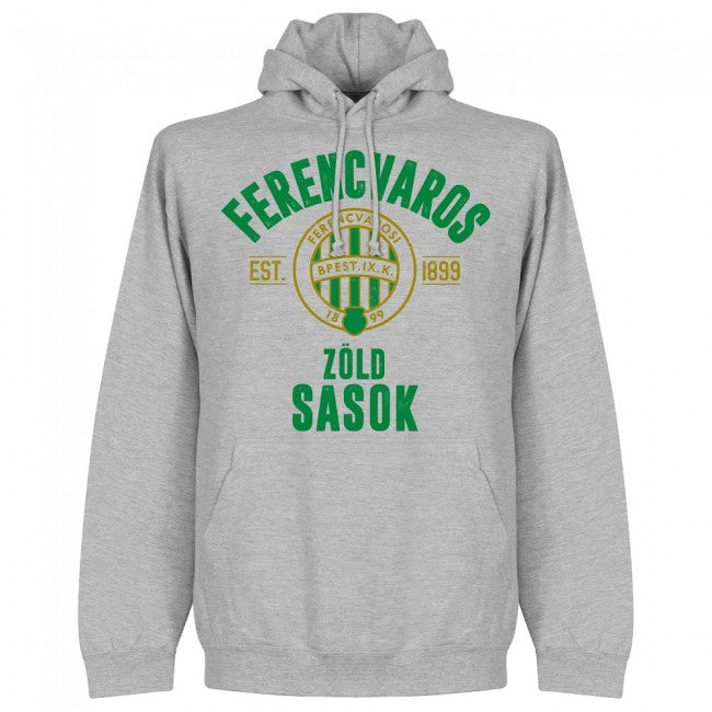 Ferencvaros Established Hoodie - Grey - Terrace Gear