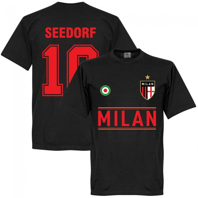 Milan Seedorf 10 Team T-Shirt - Black