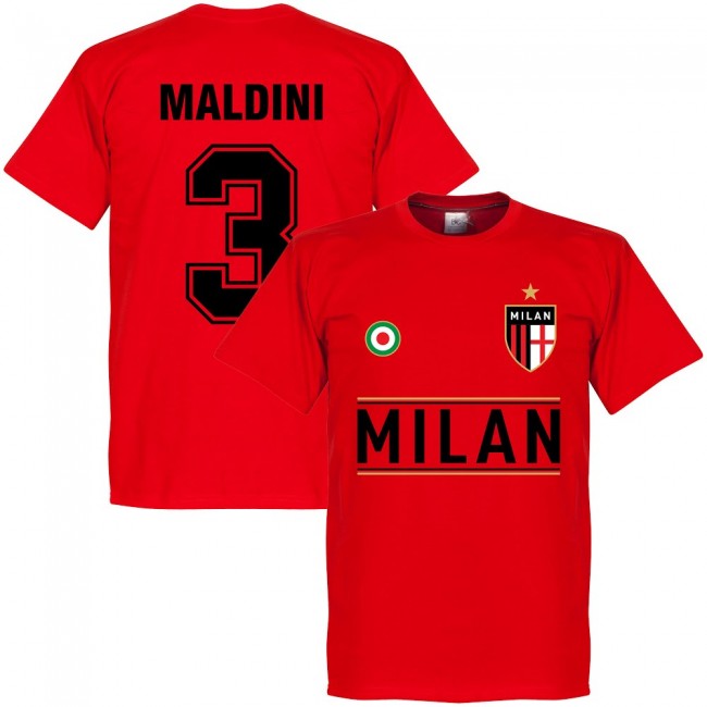 AC Milan Maldini 3 Team T-Shirt - Red