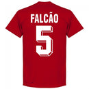 Roma Vintage Falcao 5 Team T-Shirt - Tango Red
