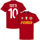 Roma Vintage Totti 10 Team T-Shirt - Tango Red