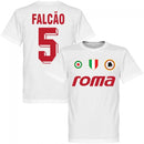 Roma Vintage Falcao 5 Team T-Shirt - White