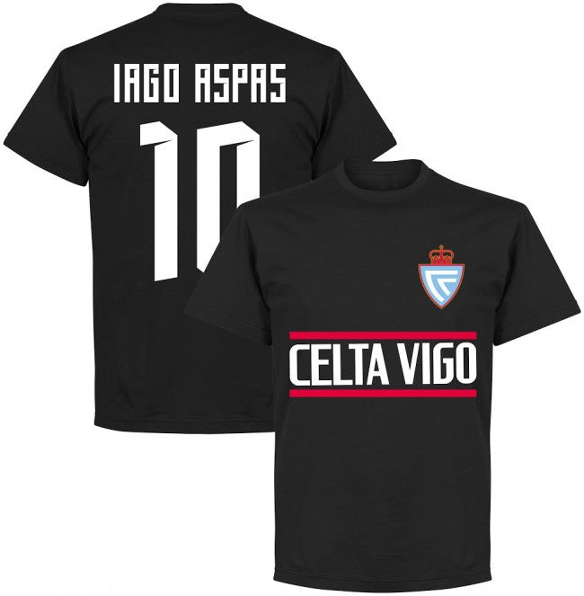 Celta Vigo Iago Aspas 10 Team T-Shirt - Black