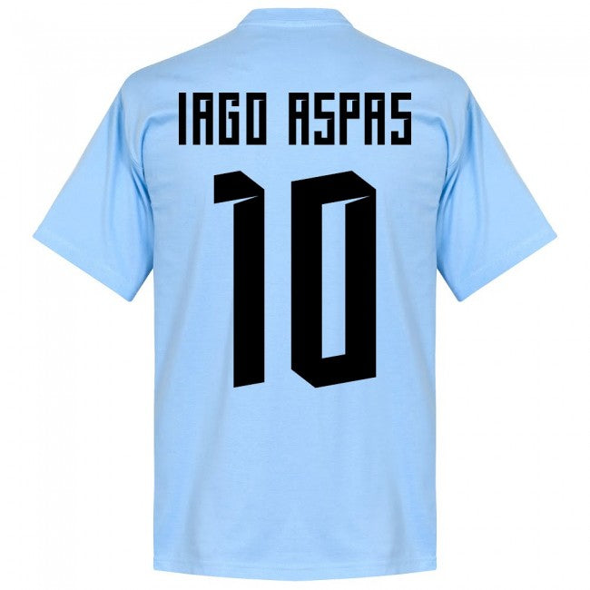 Celta Vigo Iago Aspas 10 Team T-Shirt - Sky