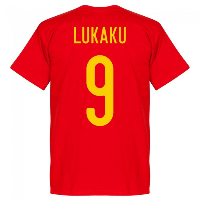Belgium Lukaku 9 2020 Team T-Shirt - Red