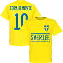 Sweden Ibrahimovic 10 2020 Team T-Shirt - Yellow