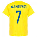 Ukraine Yarmolenko 7 2020 Team T-Shirt - Yellow