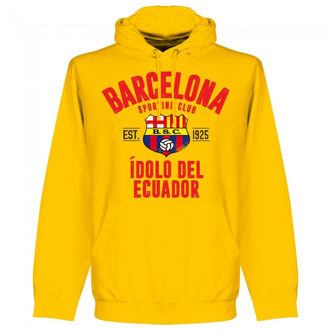 Barcelona Sporting Club Established Hoodie - Yellow - Terrace Gear